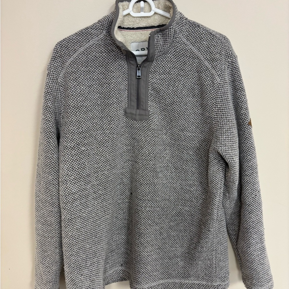 Orvis Gray Quarter Zip Sweater with Raglan Sleeves